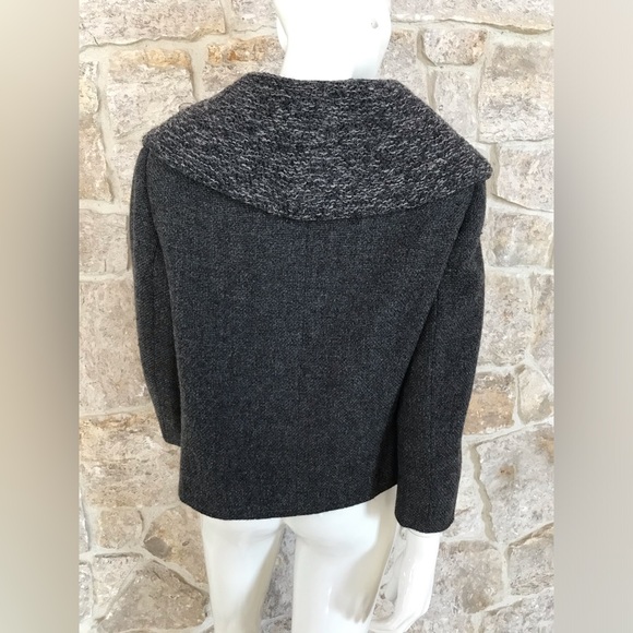 Wonderful Vintage 1960s Italian Wool Coat Jacket Textured Exaggerated Collar - Picture 11 of 15